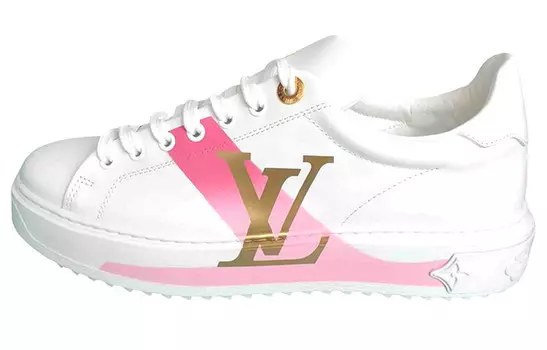 Кроссовки женские Louis Vuitton Time Out Leather, белый / розовый