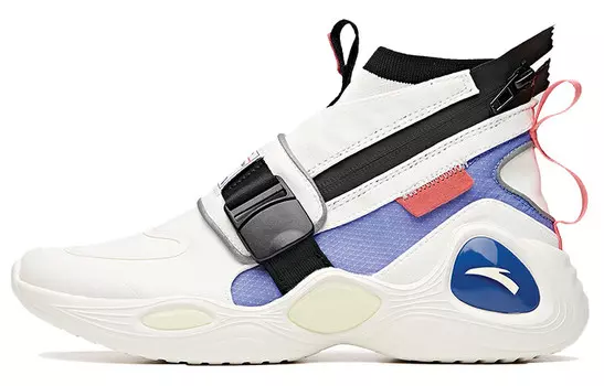 Кроссовки женские Lunar Eclipse Running Shoes с высоким берцем цвета слоновой кости, белого/черного/флуоресцентного Charm Violet Anta