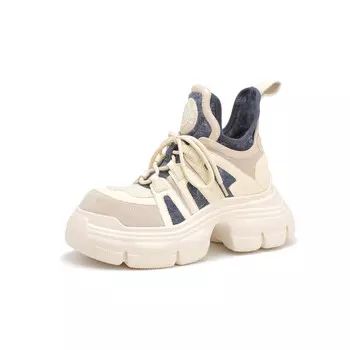 Кроссовки женские массивные высокие Mooniiee, синий