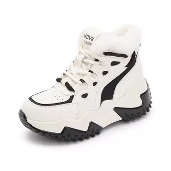 Кроссовки женские массивные высокие Nrdrofficial, цвет Apricot Fleece-Lined