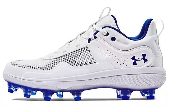 Кроссовки женские низкие белые/королевские синие Under Armour