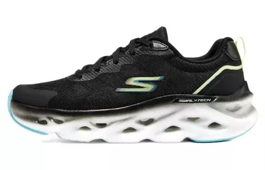 Кроссовки женские низкие черные/лимонные Skechers