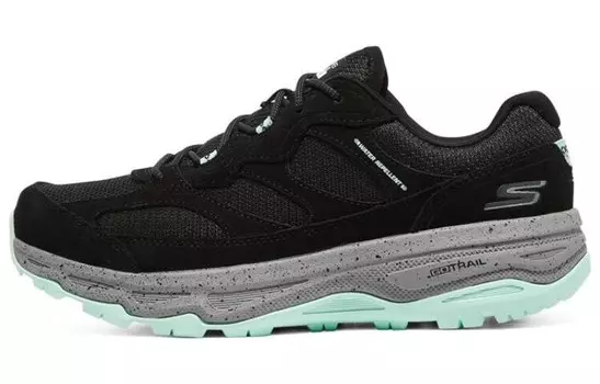 Кроссовки женские низкие черные/мятно-зеленые Skechers