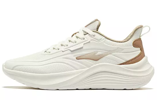 Кроссовки женские низкие микрокристаллические белые лосиные коричневые Erke