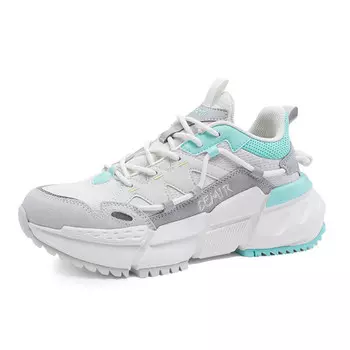 Кроссовки женские низкие в бело-зеленых тонах Semir