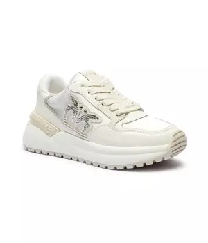 Кроссовки женские Pinko кожаные с аппликацией, белый