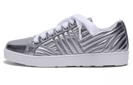 Кроссовки женские Prada Skateboard, серебряный