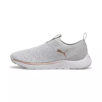 Кроссовки женские PUMA Softride Remi Slip-On Knit Running, серый/белый/розовый