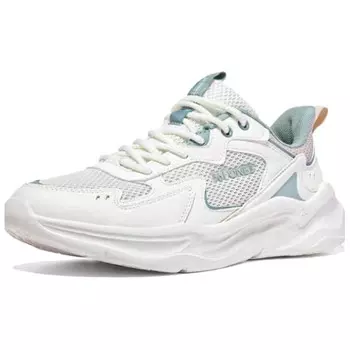 Кроссовки женские с низким верхом белого цвета, дымчато-зеленый 361°