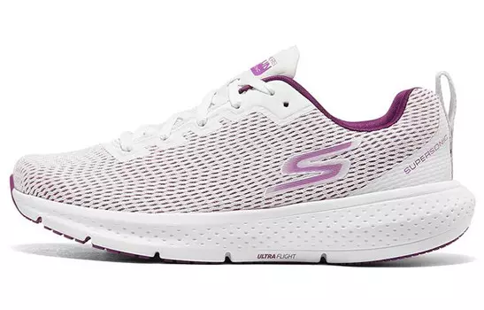 Кроссовки женские с низким верхом белые/фиолетовые Skechers
