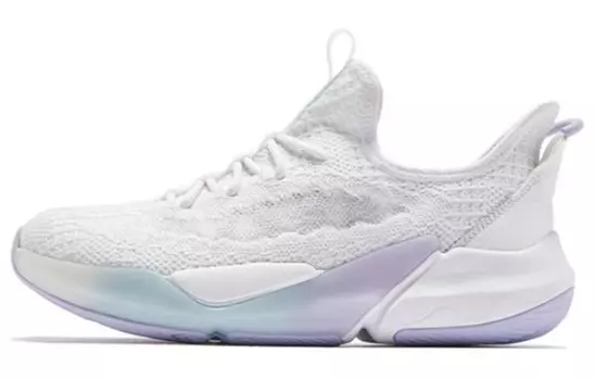 Кроссовки женские с низким верхом белые/фиолетовые Qiaodan