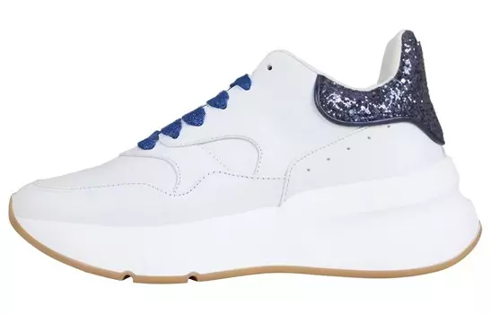 Кроссовки женские с низким верхом, белые/королевские синие Alexander Mcqueen