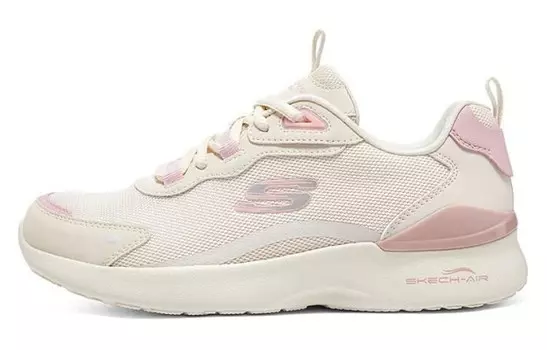 Кроссовки женские с низким верхом белые/розовые Skechers