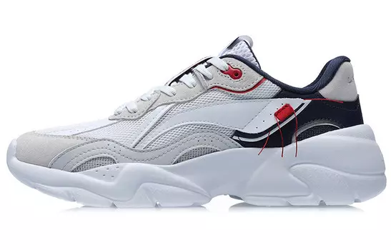 Кроссовки женские с низким верхом белые/синие/красные Lining