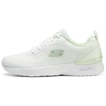 Кроссовки женские с низким верхом белые/зеленые Skechers