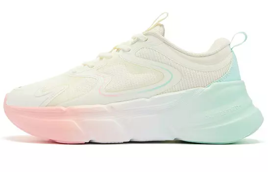 Кроссовки женские с низким верхом белые/зеленые Qiaodan