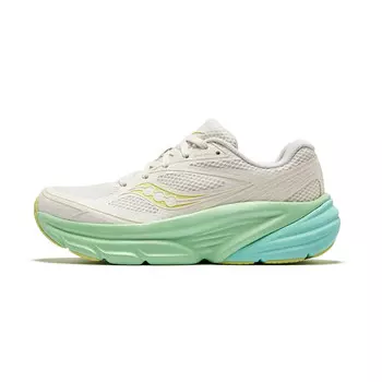 Кроссовки женские с низким верхом бежево-зеленые Saucony