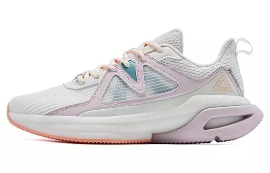 Кроссовки женские с низким верхом Canvas белые/светло-фиолетовые Peak