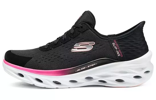 Кроссовки женские с низким верхом, черные/белые/розовые Skechers