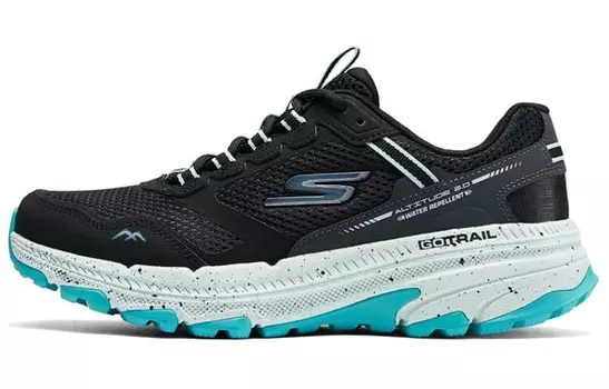 Кроссовки женские с низким верхом, черные/белые/зеленые Skechers