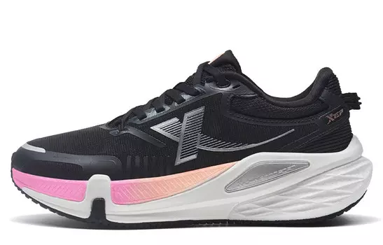 Кроссовки женские с низким верхом, черные/флуоресцентные, вишнево-розовые Xtep