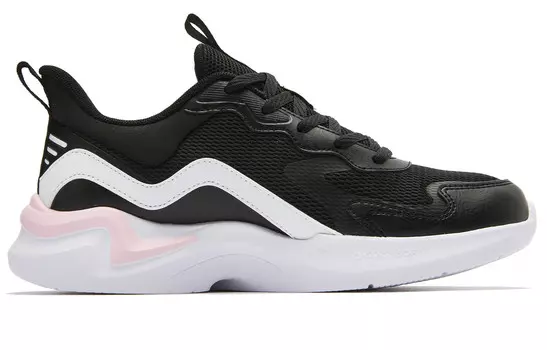 Кроссовки женские с низким верхом, черные/розовые Qiaodan
