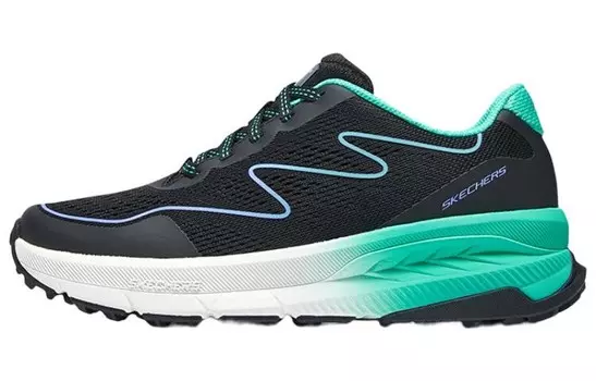 Кроссовки женские с низким верхом, черные/зеленые Skechers