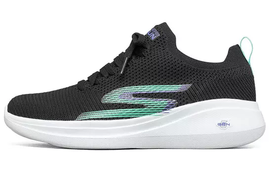 Кроссовки женские с низким верхом, черные/зеленые Skechers