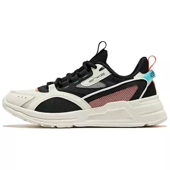 Кроссовки женские с низким верхом, цвет черный/флуоресцентный оранжевый порошок Erke