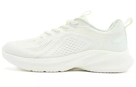 Кроссовки женские с низким верхом цвета слоновой кости и лаймового зеленого цвета Qiaodan