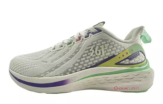 Кроссовки женские с низким верхом Feather белый/неоминтово-зеленый 361°