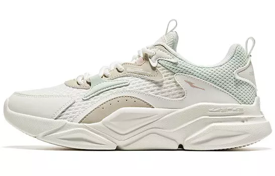 Кроссовки женские с низким верхом из микрокристаллического материала белого/серебристо-серо-зеленого цвета Erke