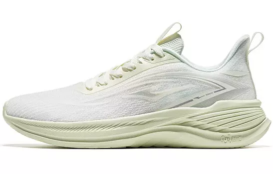 Кроссовки женские с низким верхом из микрокристаллической ткани белого/светло-зеленого цвета Erke