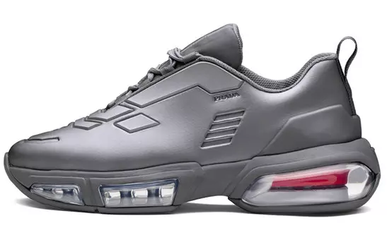 Кроссовки женские с низким верхом Prada, серо-белый