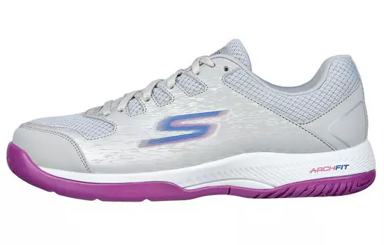Кроссовки женские с низким верхом серые/фиолетовые Skechers