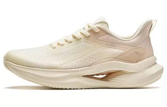 Кроссовки женские с низким верхом светло-бежевые белые/сажево-коричневые Anta