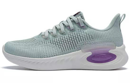 Кроссовки женские с низким верхом зеленые/фиолетовые 361°