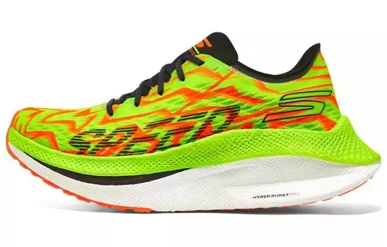 Кроссовки женские с низким верхом зеленые/оранжевые Skechers