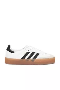 Кроссовки женские Samba Platform Adidas Originals, цвет White, Core Black, & Gold Metallic