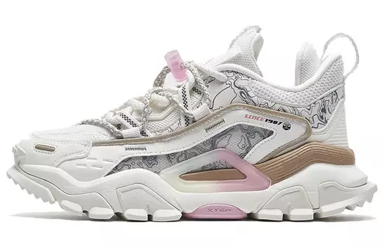 Кроссовки женские Shanhai Collection Chunky с низким верхом, белые/розовые Xtep