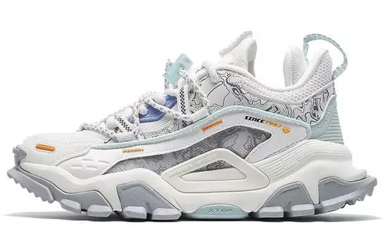 Кроссовки женские Shanhai Collection Chunky с низким верхом, белые/зеленые Xtep