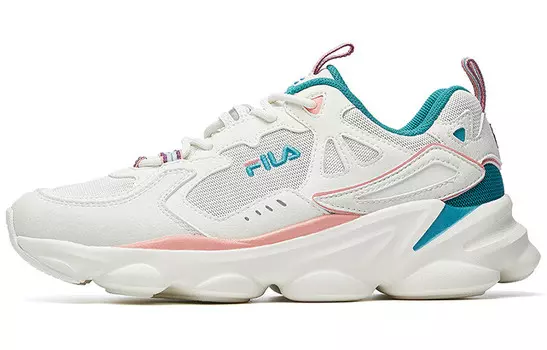 Кроссовки женские Skipper Running Shoes Low-top белые/зеленые/розовые Fila