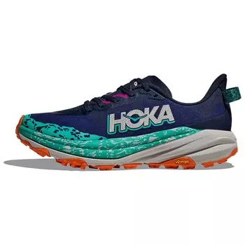 Кроссовки женские SPEEDGOAT 6 с низким верхом, студенческие, синие/зеленые Hoka One One