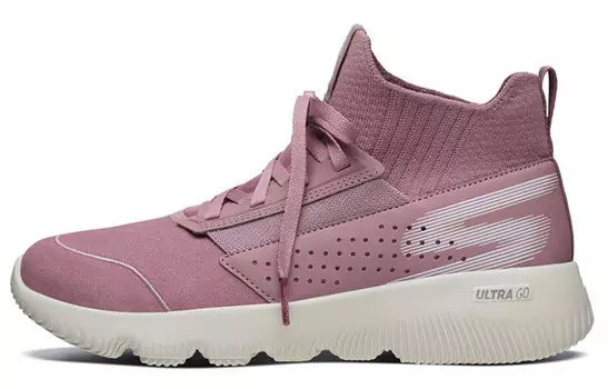 Кроссовки женские средней высоты розовые/белые Skechers
