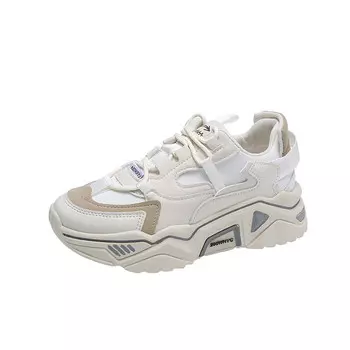 Кроссовки женские толстые низкие Abcfjg, бежевый