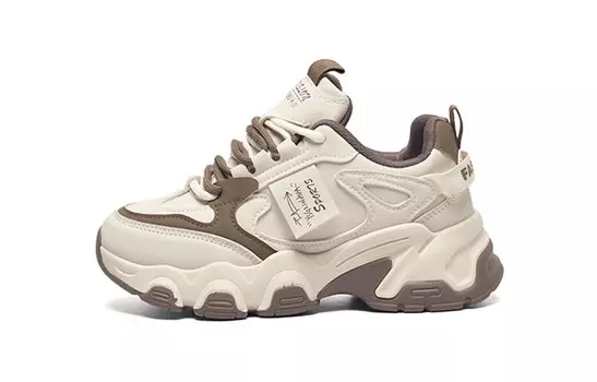 Кроссовки женские толстые низкие Abcio, бежевый/черный