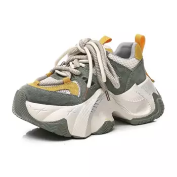 Кроссовки женские толстые низкие Abcylm, цвет Green Yellow