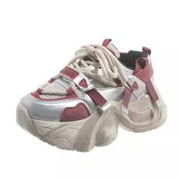 Кроссовки женские толстые низкие Abcylm, красный