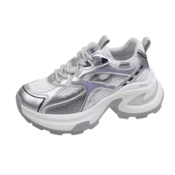 Кроссовки женские толстые низкие Abcylm, серебряный