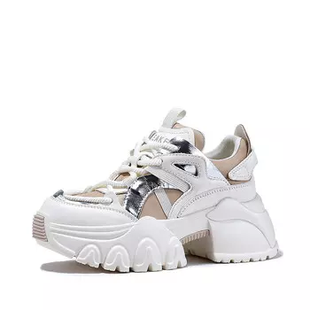 Кроссовки женские толстые низкие абрикосовые Bellalily, белый